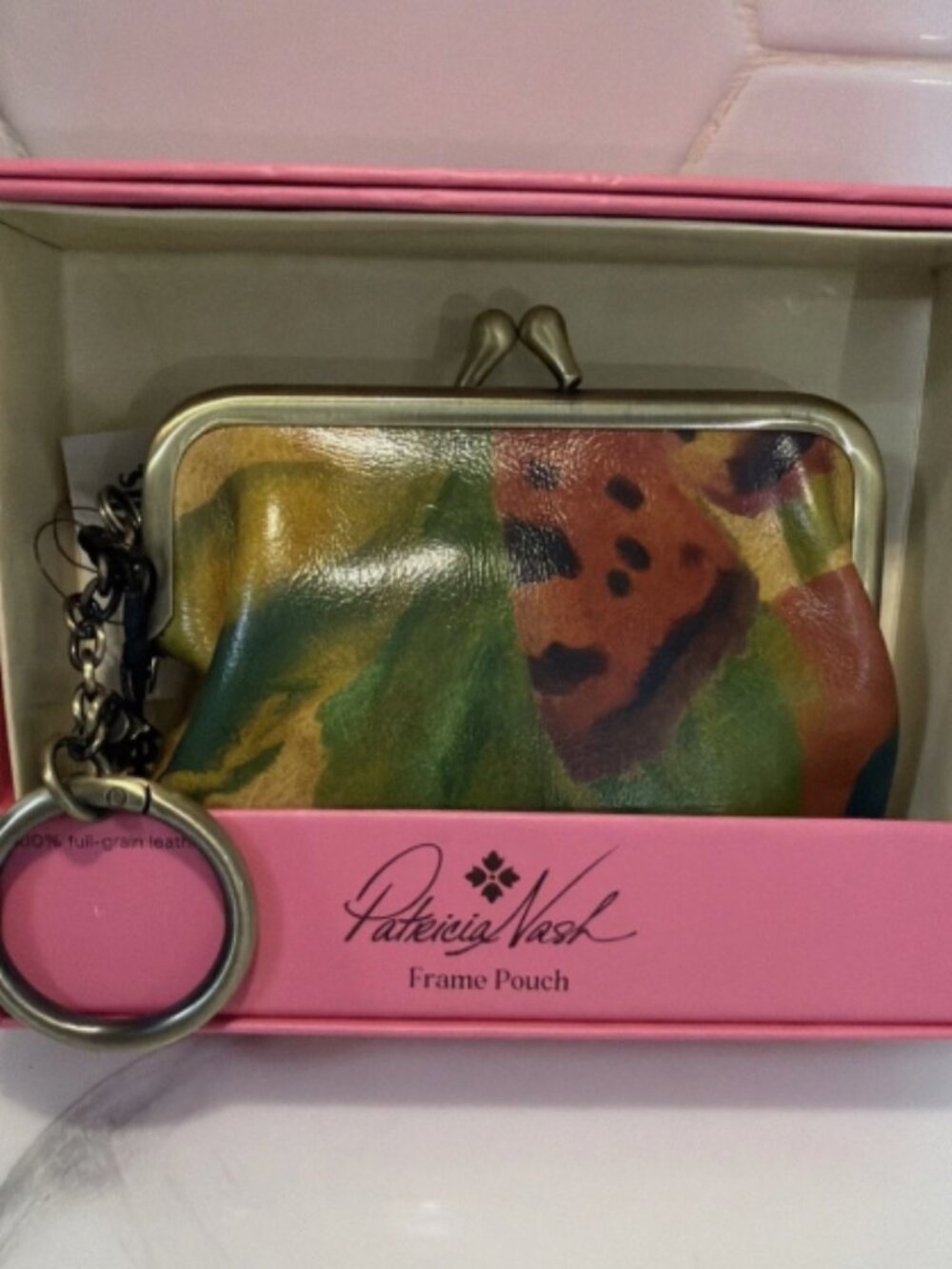Share Patricia Nash Large Borse Coin Purse w/ Key Rings Watercolor Butterfly $59